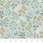 Northcott - Woodland Heart - Floral, Blue