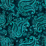 Quilting Treasures - Born To Run - Paisley, Navy/Aqua
