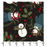 Maywood Studio - Holly Jolly Flannel - Snowmen, Black