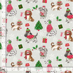 Timeless Treasures - Holiday - Christmas Dogs, Grey