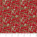 Northcott - Home For Christmas - Mistletoe, Red