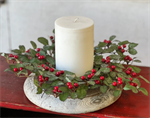 Candle Ring - Holly with Berries 14^