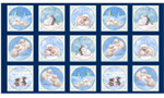 Quilting Treasures - Woodland Cuties - 24^ Bear Patches Panel, Navy/Blue