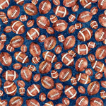 Quilting Treasures - Gridiron Gang - Footballs, Navy