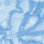 Timeless Treasures - Row x Row '16 - Monotone Map, Blue