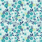 Benartex Traditions - Among the Wildflowers II - Primrose, Aqua
