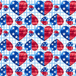 Blank Quilting - One Land, One Flag - Patriotic Hearts, Blue