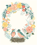 Riley Blake - New Beginnings - 36^ Bird-in-Nest Panel, Multi