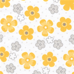 Robert Kaufman - Cozy Cotton Flannel - Large Flowers, Yellow on White