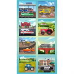 Clothworks - Let's Go! - 24^ x 43^ Blocks Panel, Multi