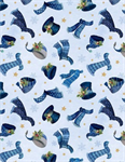 Wilmington Prints - Let it Snow-Man! - Hats & Scarves, Dark Blue