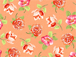 Quilting Treasures - Adele - Medium Floral, Orange