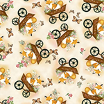 Quilting Treasures - Flora & The Fox - Fox in Wheelbarrow, Cream