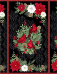 Wilmington Prints - Cardinal Charm - 24^ Cardinal Panel, Black