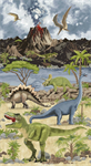 Timeless Treasures - Dino - 24^ World Panel - Large Dinos, Earth
