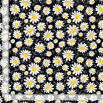 Timeless Treasures - Home is Where My Honey Is - Blooming Daisies, Black