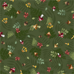 P & B Textiles - Fablewood - Mushroom Toss, Green