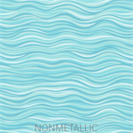 Clothworks - 108^ Laurel Burch Digital - Wave, Light Aqua