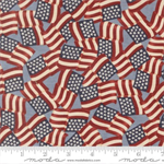 Moda - America 250 Years - Waving Flags, Steel Blue