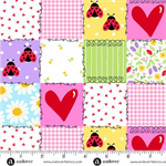 Andover Fabrics - Little Ladies - Picnic Patchwork, Blossom