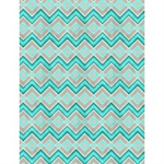 Wilmington Prints - Isabella - Chevrons And Diamonds, Tuquoise/Light Gray