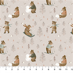 Figo Fabrics - Cozy Cubs - Snow Day, Taupe