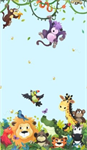 SusyBee - Jungle Friends - Double Border, Light Blue