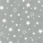 Robert Kaufman - Cozy Cotton Flannel - White Stars on Grey