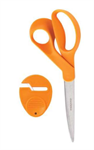 Scissors - 9^ Fiskars - Bent Orange Handle Dressmaker Scissor