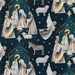 Blank Quilting - Silent Night - Nativity Scene, Navy