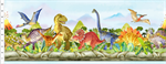 In The Beginning - Dinosaur Friends - 11^ Border Stripe, Multi