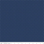 Riley Blake - Basic - Swiss Dot, White Dots on Navy