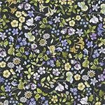 Quilting Treasures - Drawn to Birds - Floral, Black
