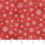 Northcott - The Christmas Mouse Flannel - Snowflake, Red