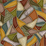 Quilting Treasures - Frond Nouveau - Mosaic, Rust