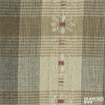 Diamond Textiles - Nikko Homespuns - Flowers on Plaid, Tan