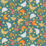 Blank Quilting - Highland Nature Walk - Hens, Teal
