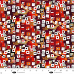 Blank Quilting - Spread The Word - Newspaper Snippets on Abstract Shapes, Red