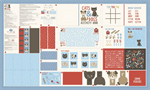 Moda - Dog Daze - 36^ x 60^ Cat & Dog Activity Book Panel, Multi