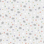 P & B Textiles - Dream Drifters - Tossed Ditzy on Grid, Light Silver