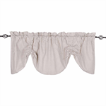 Valance - Ticking Valance, Gathered, Cream/Grey, Lined