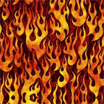 Quilting Treasures - Heavy Metal - Flames, Brick