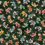 Quilting Treasures - Lil Farmers - Tractors, Evergreen