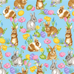Blank Quilting - Spring is Hare - Bunny Allover, Blue
