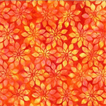 Hoffman Califorina - Bali Batik 2022 - Floral Tile, Pumpkin
