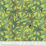 Windham - King of the Jungle Flannel - Canopy Creatures, Bright Leaf