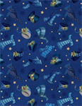 Wilmington Prints - Let it Snow-Man! - Hats & Scarves, Dark Blue