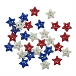 Buttons - Buttons Galore - Tiny American Stars - Red White & Blue