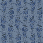 Henry Glass - Flossies Flowers - Floral Stripes, Blue