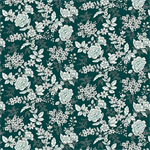 Henry Glass - Tranquility - Floral Design, Teal